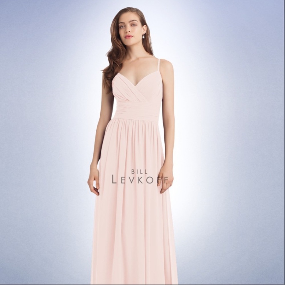 Bill Levkoff full length dress pale pink